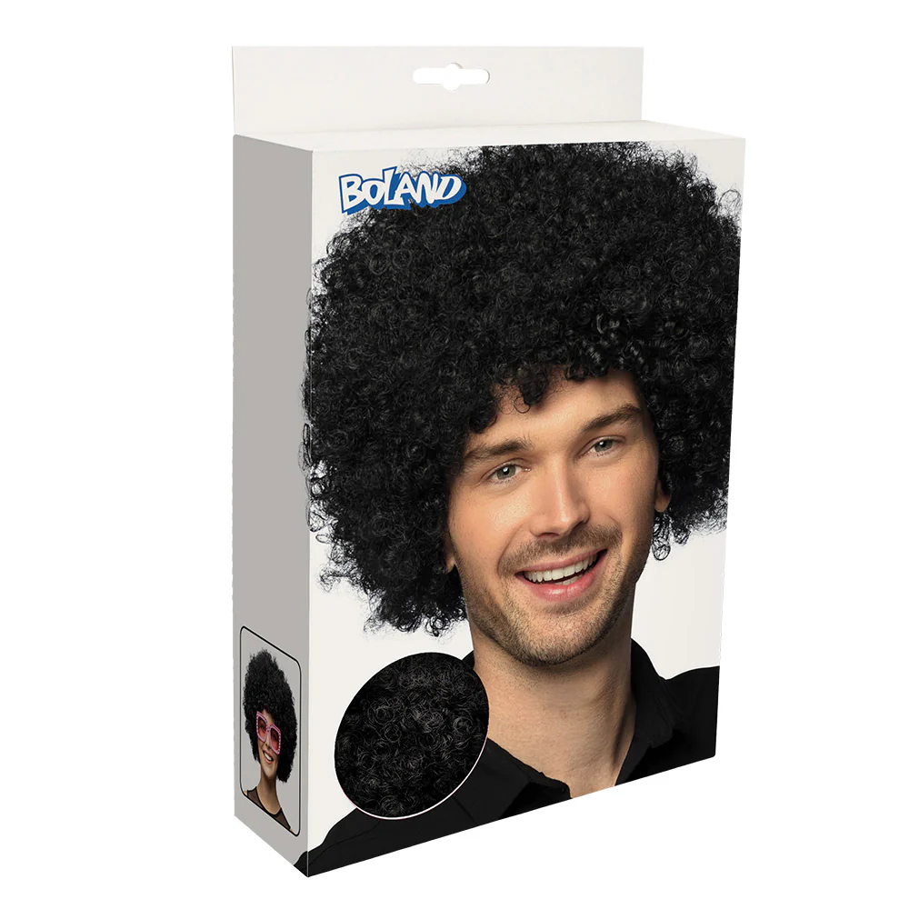 Clown pruik afro krullen Groove zwart - Image 5