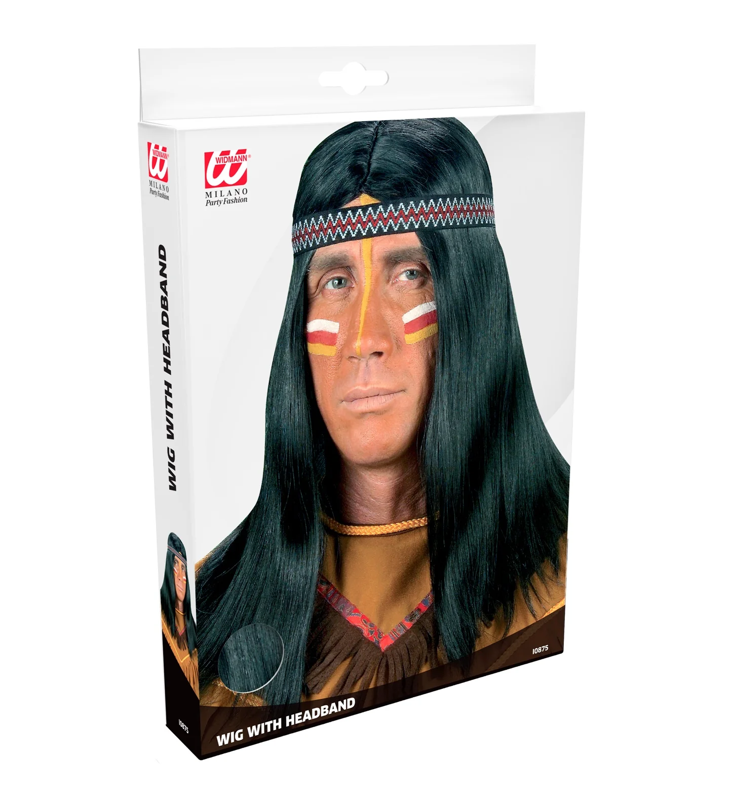 Indianen pruik zwart man - Image 2