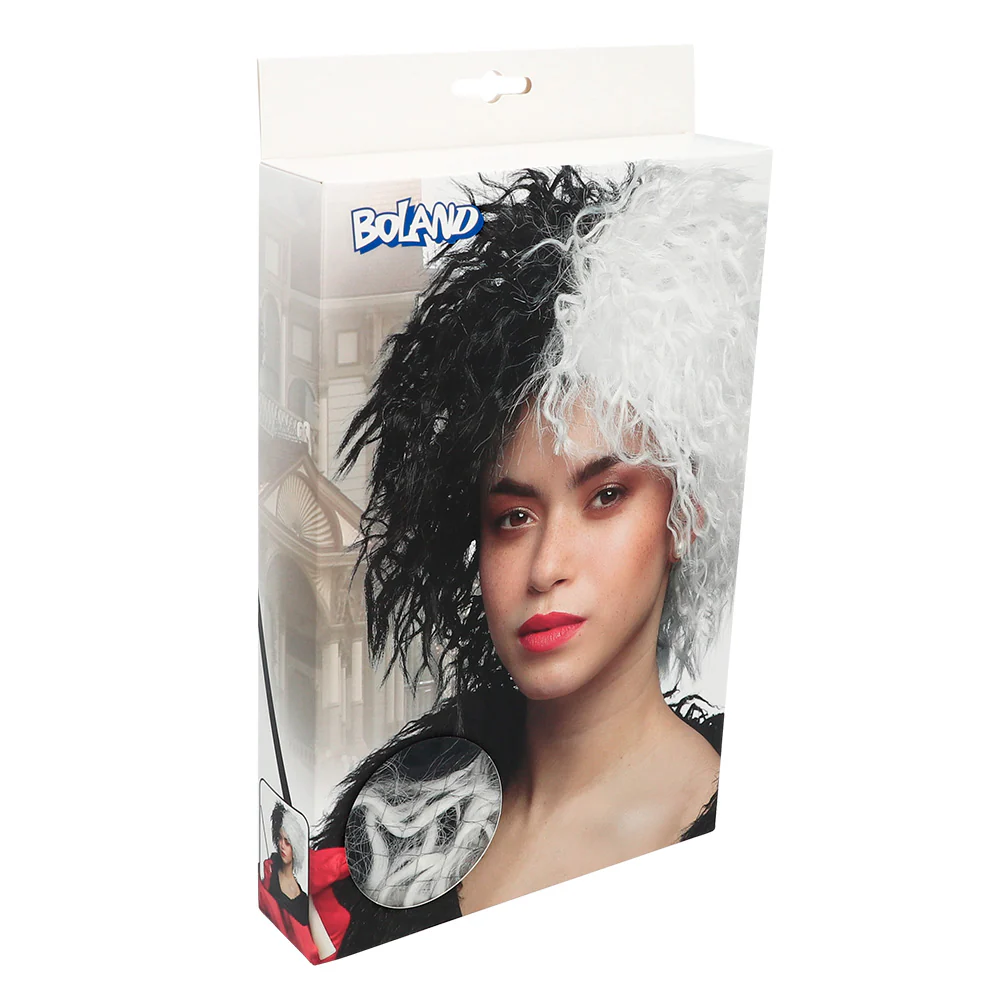 Cruella de Vil pruik Ivy zwart wit - Image 5