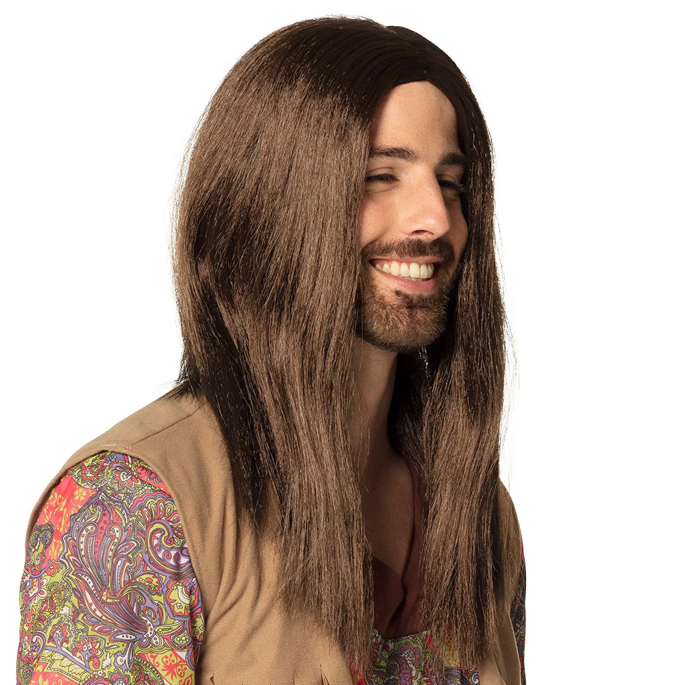 Hippie pruik John lang bruin - Image 2