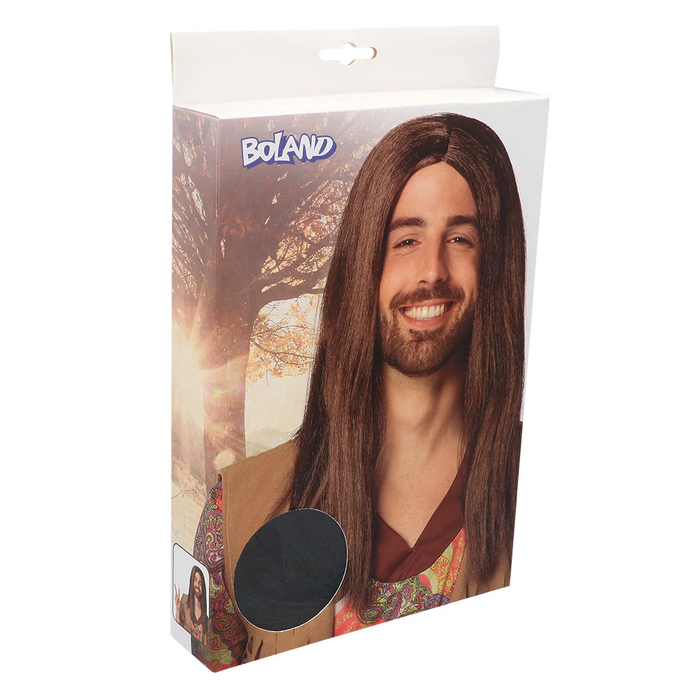 Hippie pruik John lang bruin - Image 3