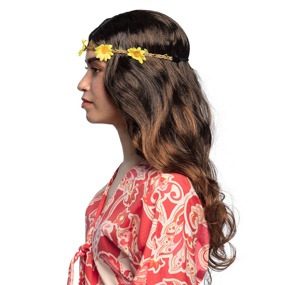 Hippie pruik Joy zwart/bruin - Image 2