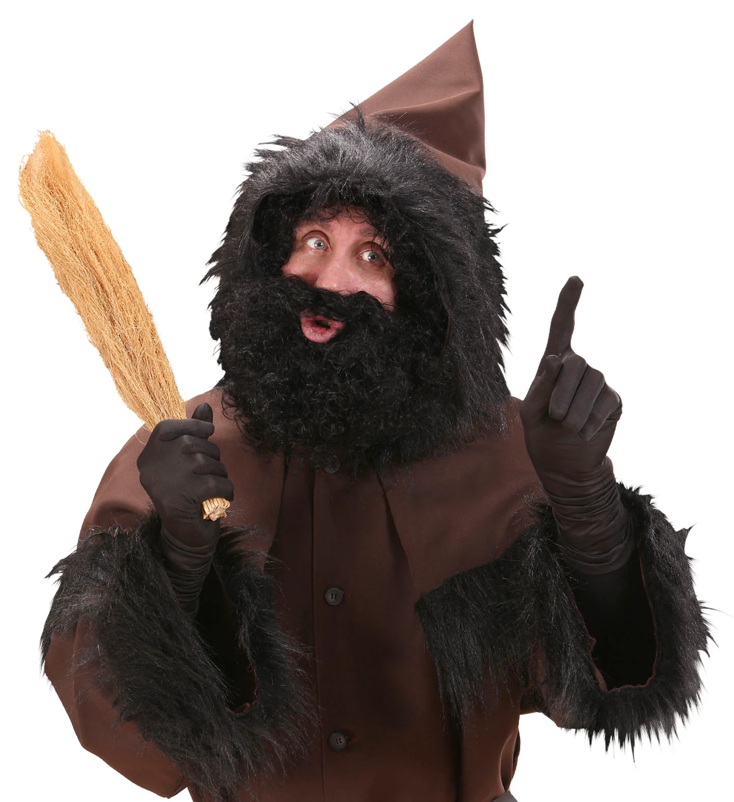 pruik karakter met krullen en baard zwart - Image 3