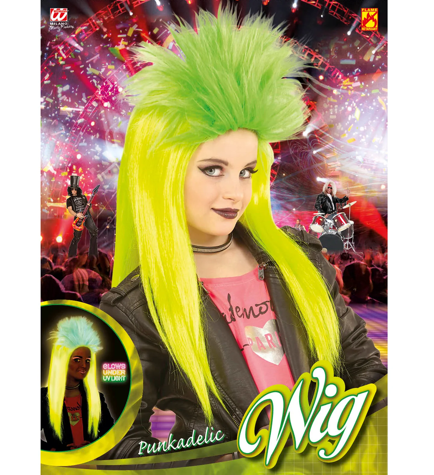 Pruik, Kind Punk Geel/Groen - Image 4