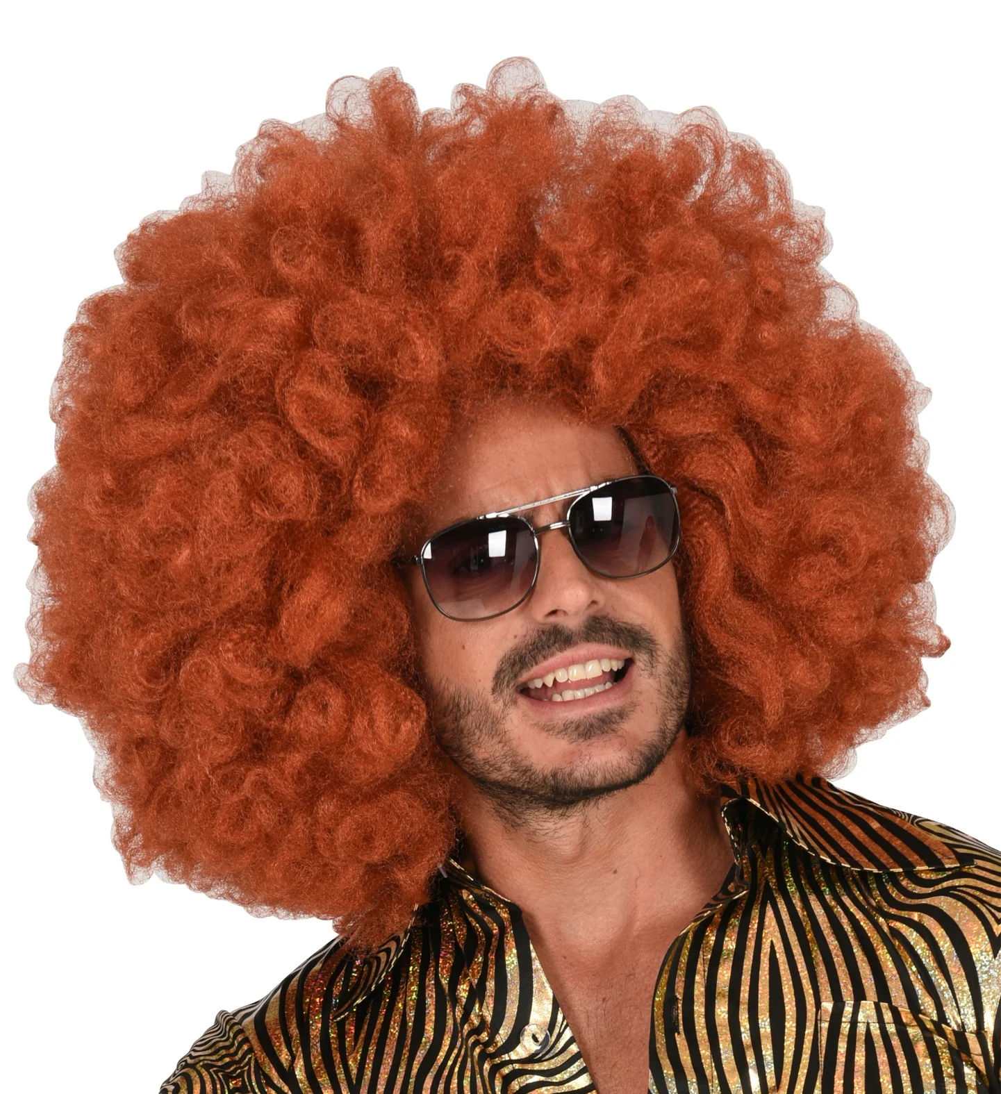 Afro pruik koper kleur groot - Image 2