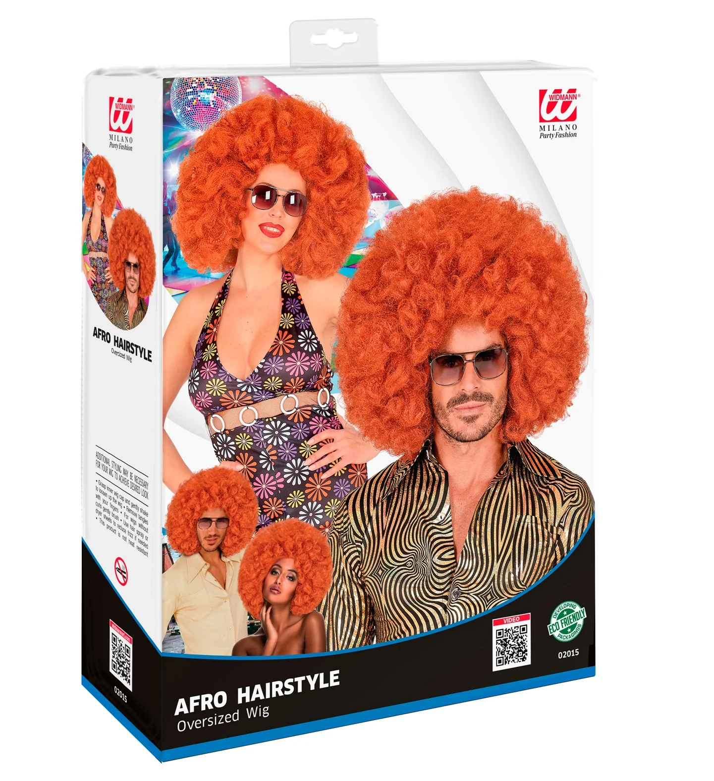 Afro pruik koper kleur groot - Image 6