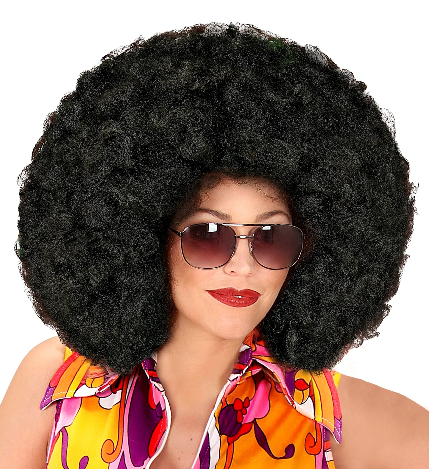 Afro pruik zwart groot - Image 4