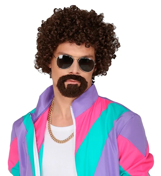 Krulpruik disco met ringbaard bruin - Image 3