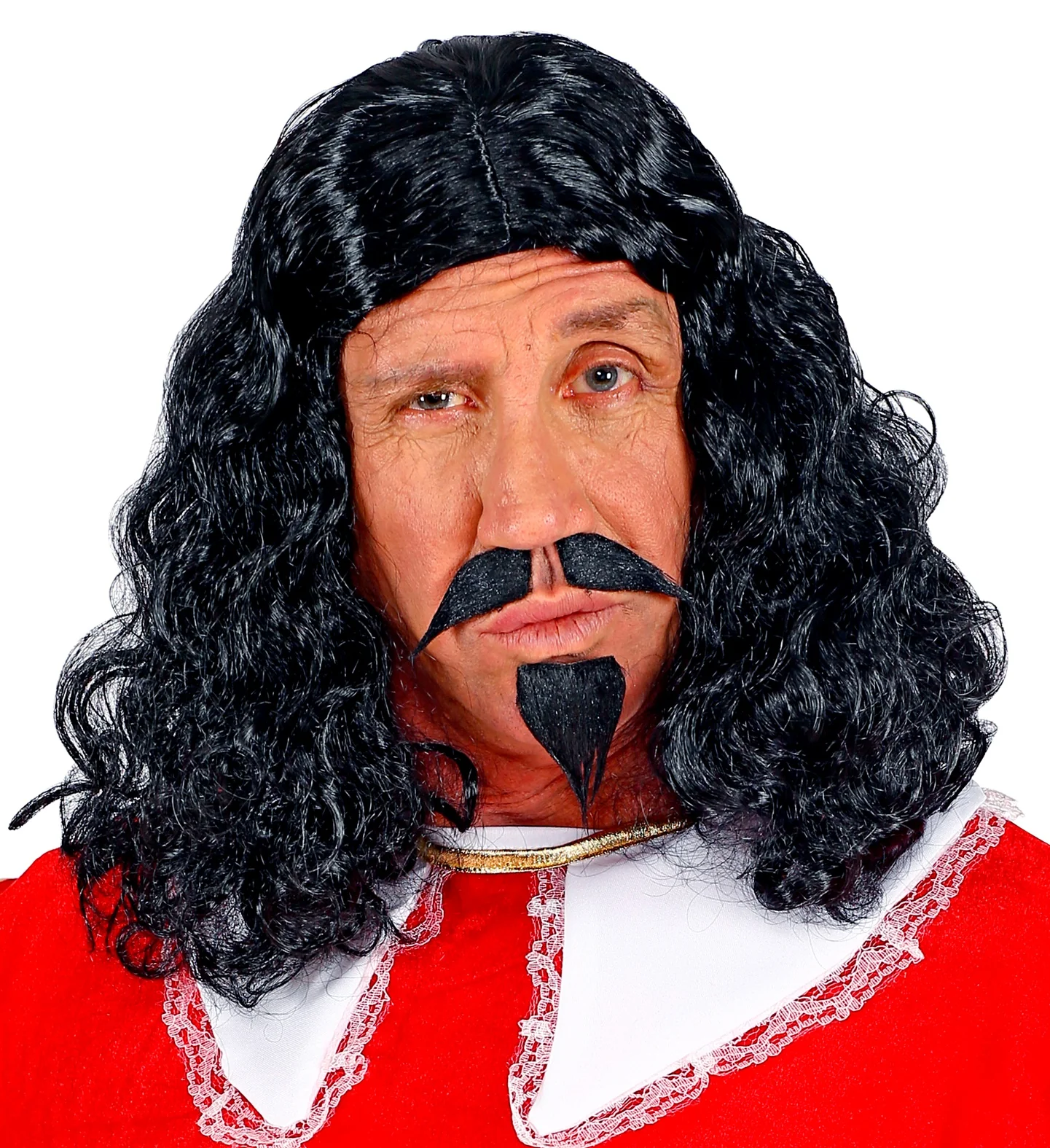 Musketier pruik zwart compleet - Image 3