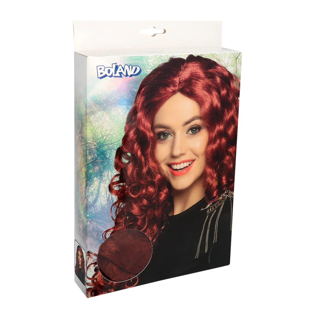 Rode krullen pruik Mylene Bordeaux - Image 2