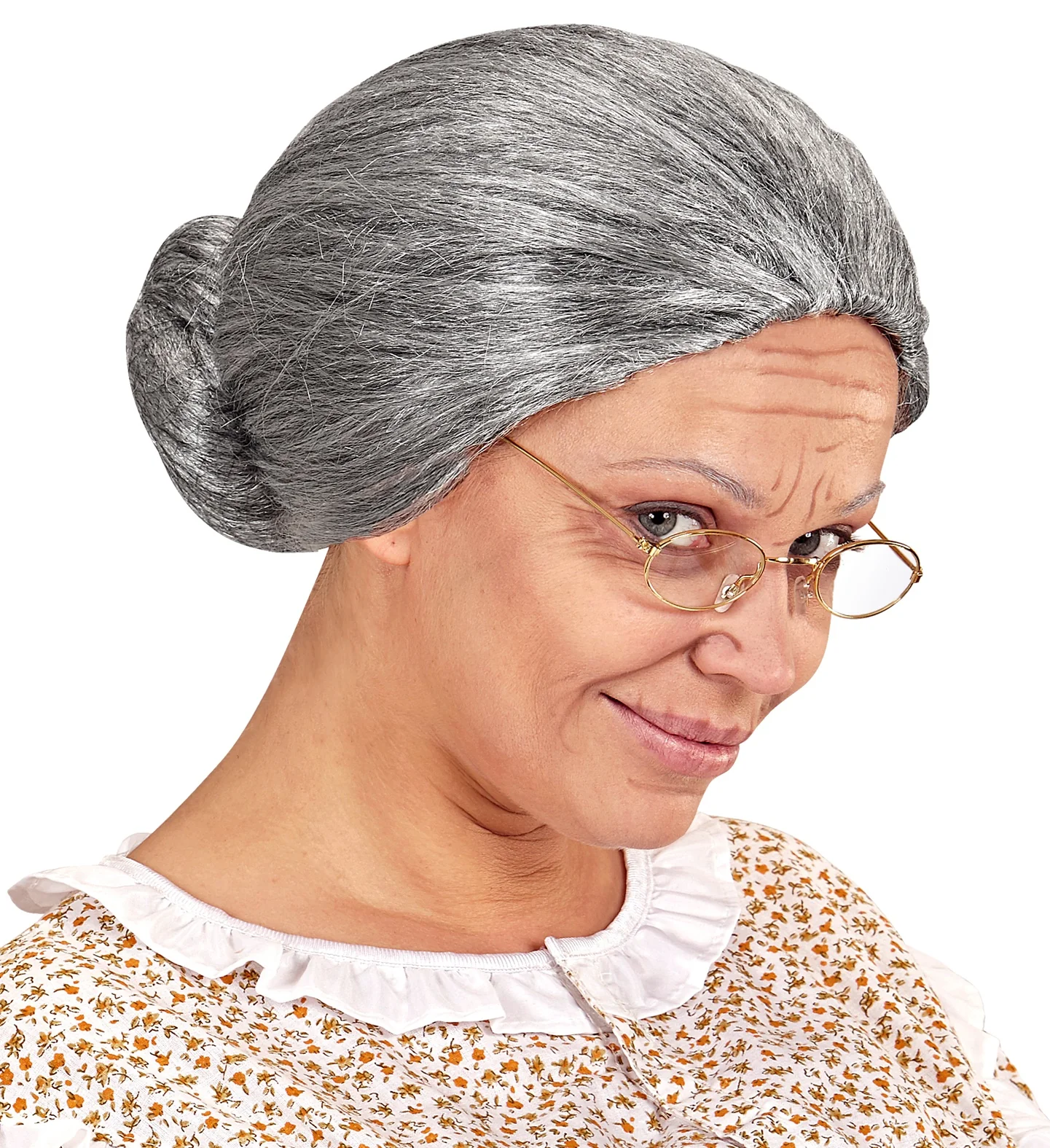 Pruik oma met knotje