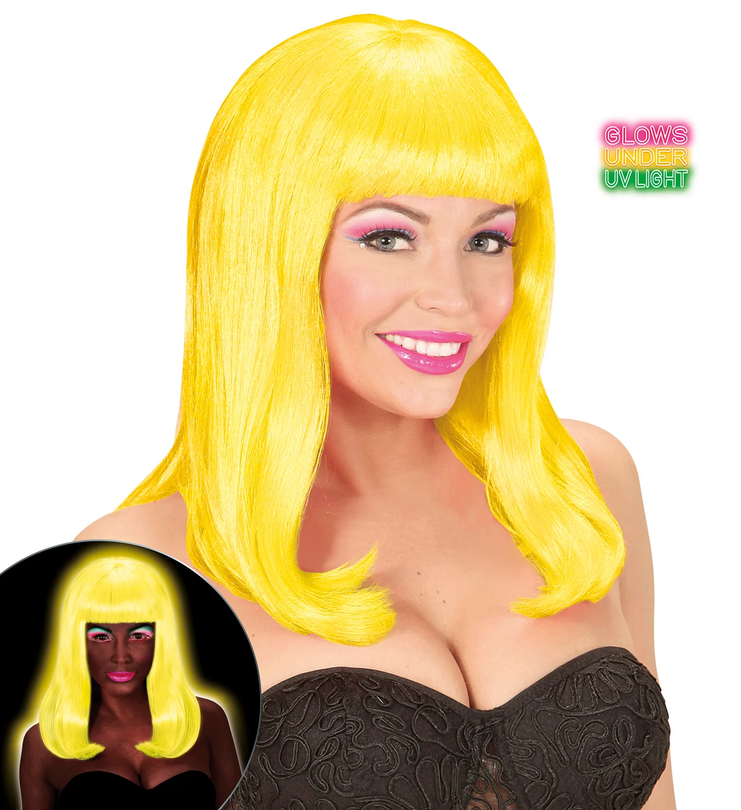 Pruik, Patsy Neon Geel - Image 2