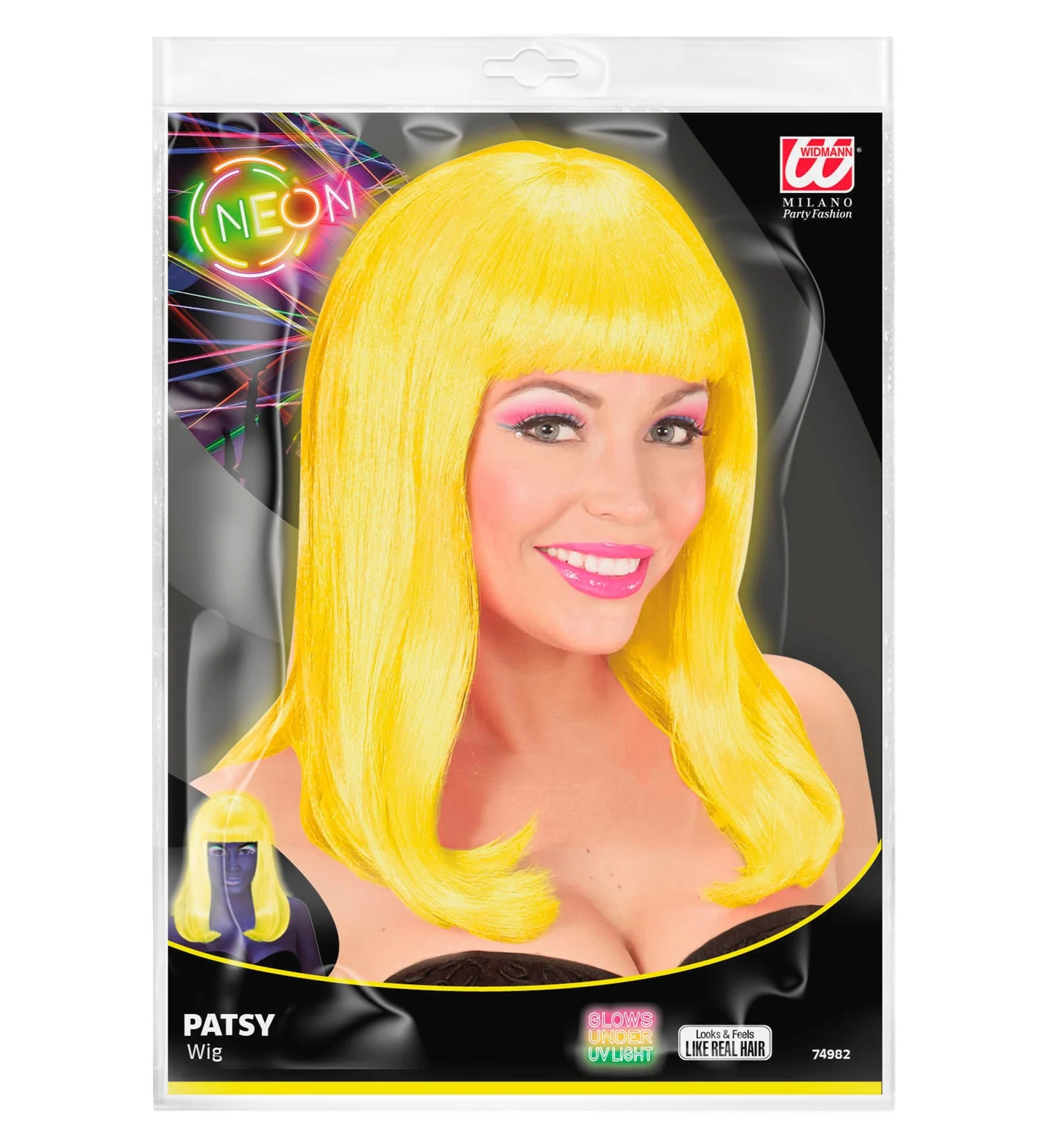 Pruik, Patsy Neon Geel - Image 4