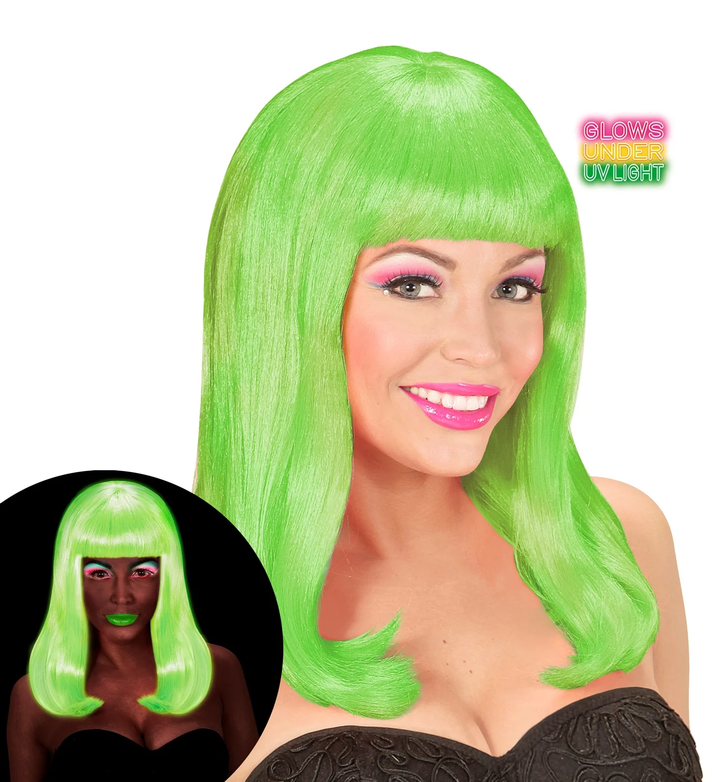 Pruik, Patsy Neon Groen - Image 2