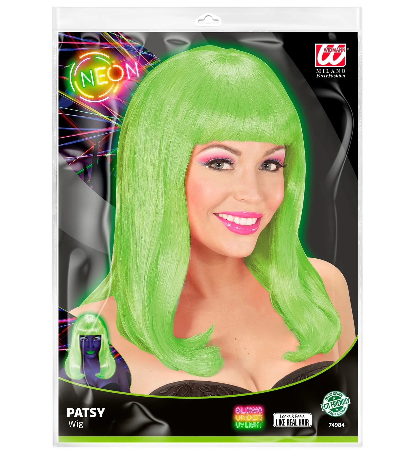 Pruik, Patsy Neon Groen - Image 5