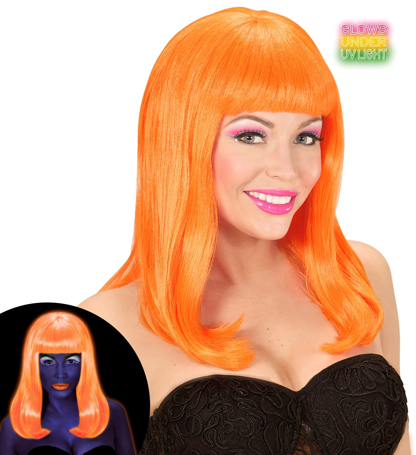 Pruik, Patsy Neon Oranje - Image 3