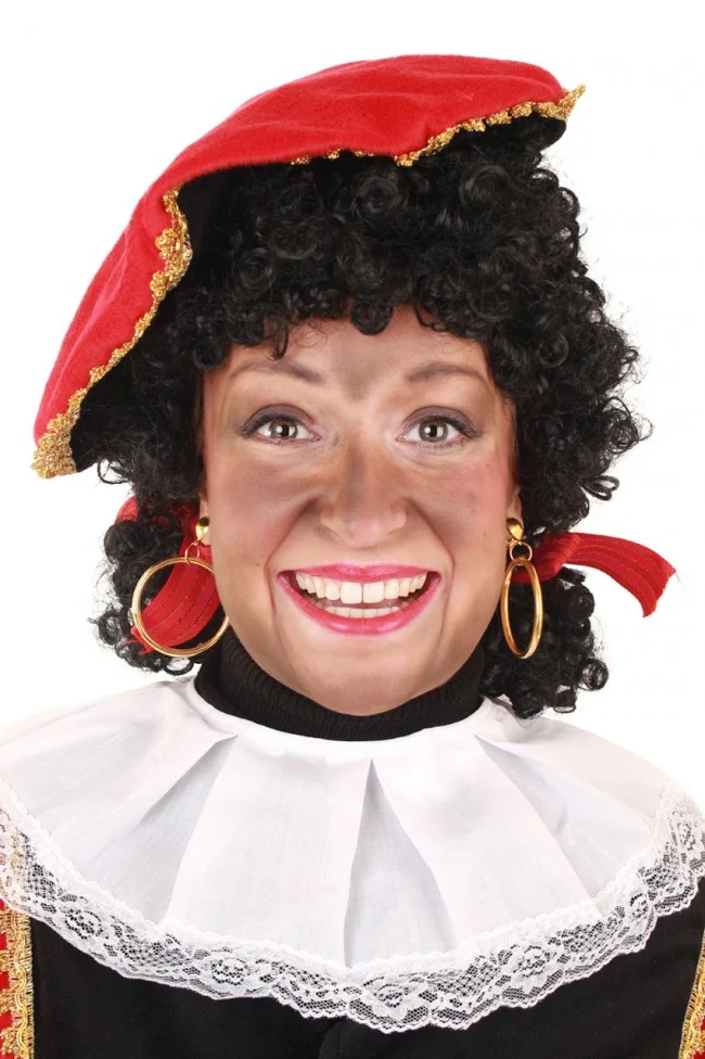 Pruik Piet afro met  verstelbare staartjes