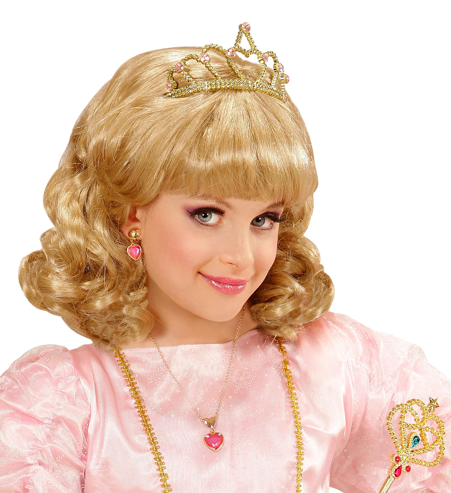 Pruik, Prinses Blond Met Kroon Kind - Image 2