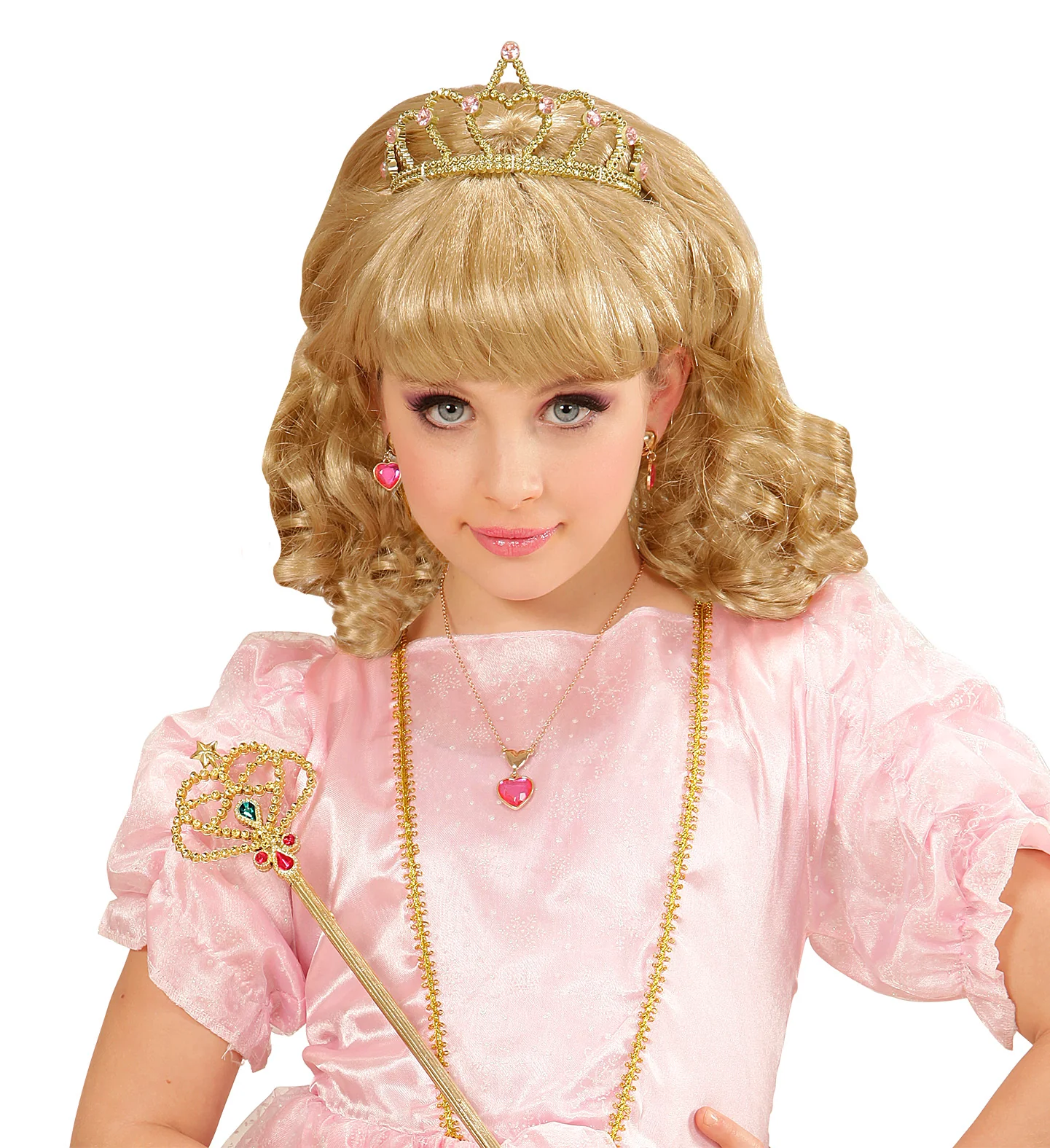 Pruik, Prinses Blond Met Kroon Kind - Image 3