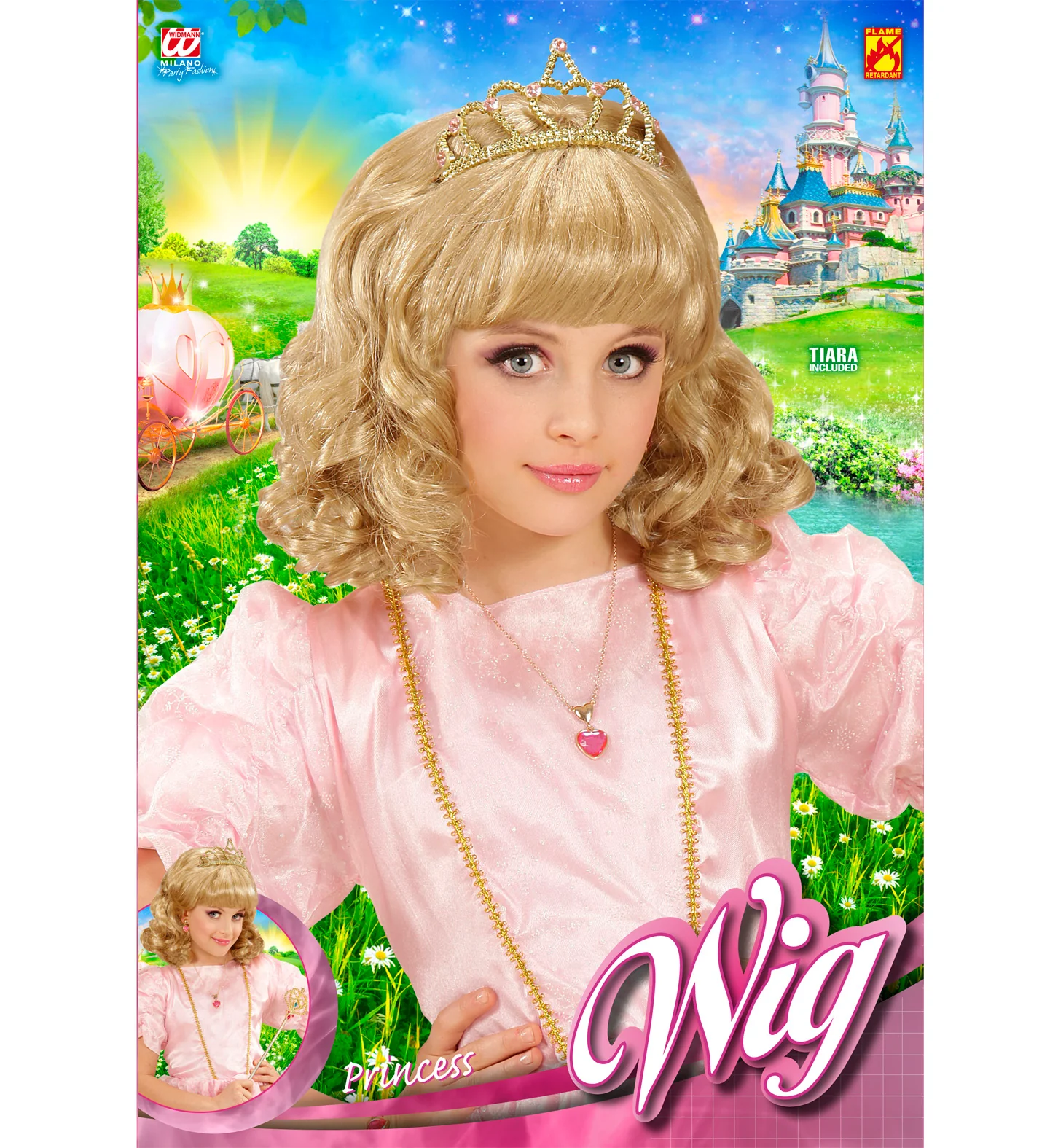 Pruik, Prinses Blond Met Kroon Kind - Image 4