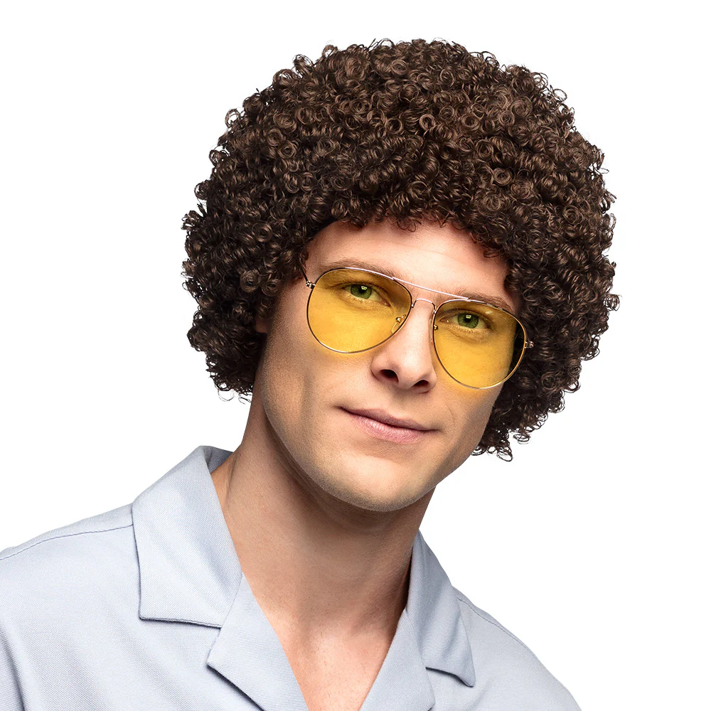 Krullen pruik Ricardo donkerbruin