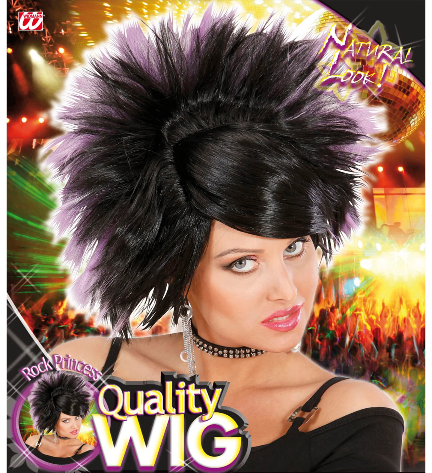 Pruik Rock Prinses Zwart/Paars - Image 2
