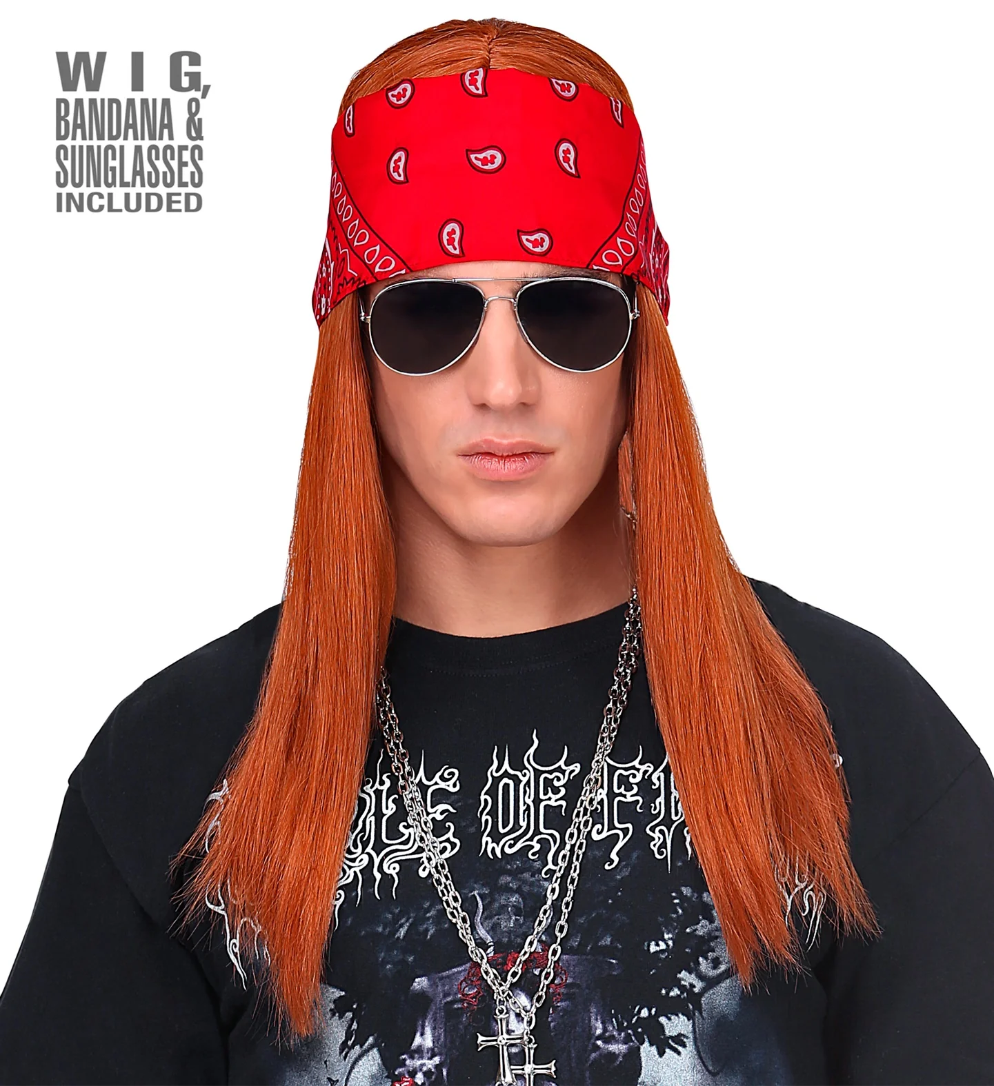 Rockster pruik met Bandana en bril - Image 2