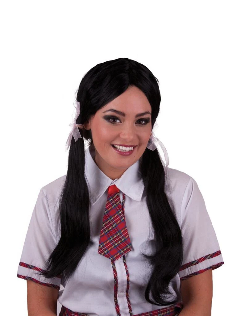 Pruik schoolmeisje Vivian zwart