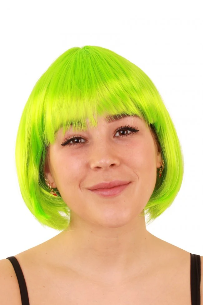 Pruik sensation boblijn fluo groen