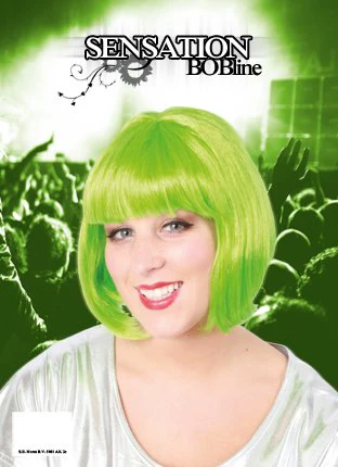 Pruik sensation boblijn fluo groen - Image 2
