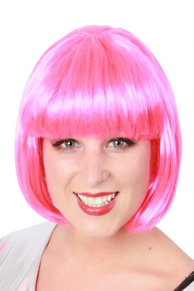 Pruik sensation boblijn roze