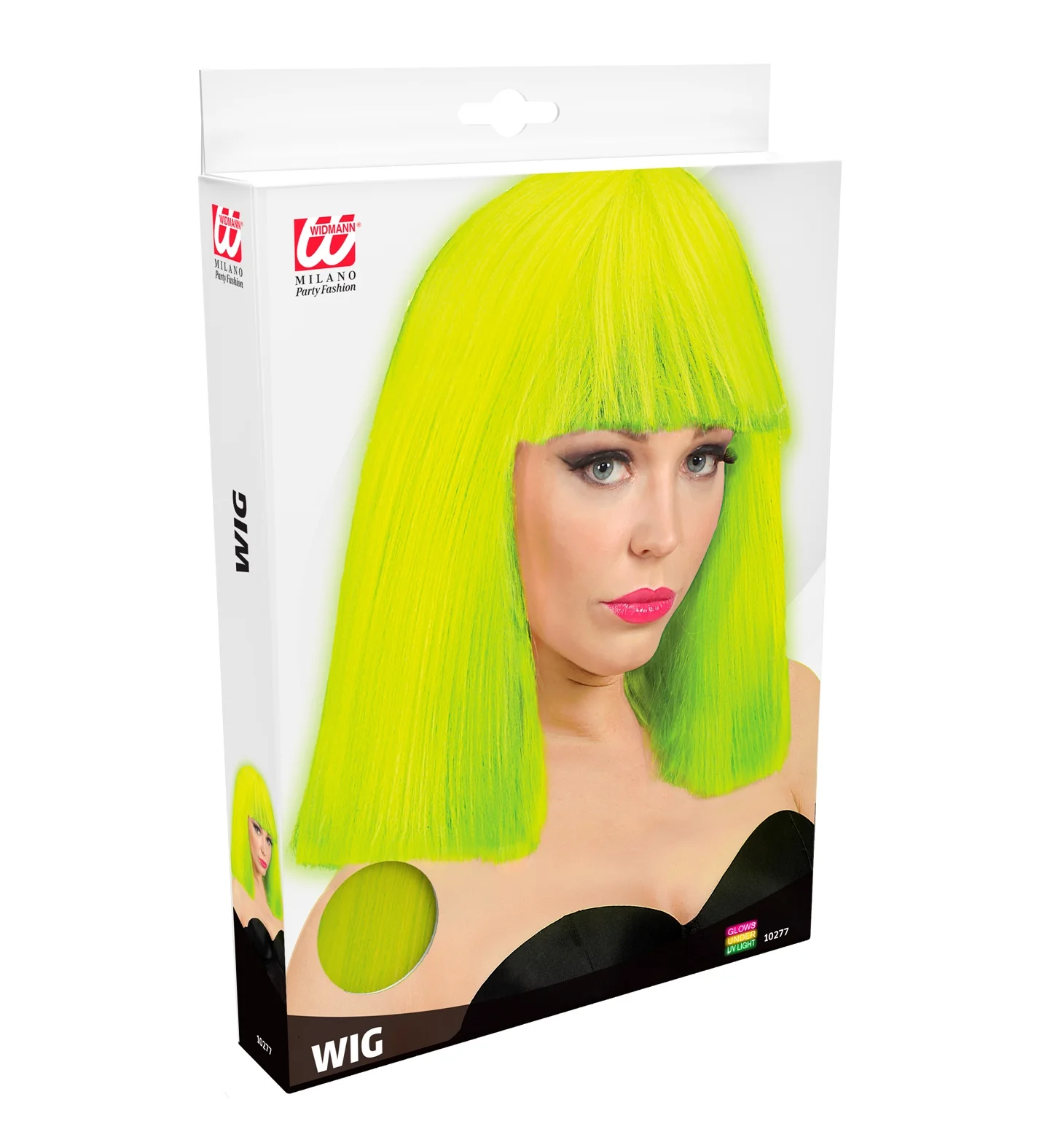 Neon gele pruik showgirl - Image 3