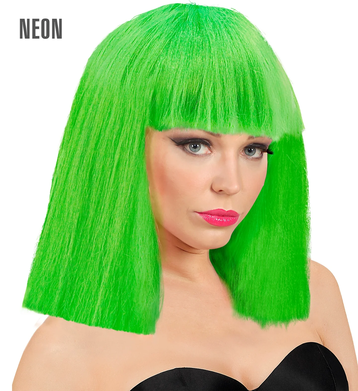Pruik neon groen showgirl - Image 3