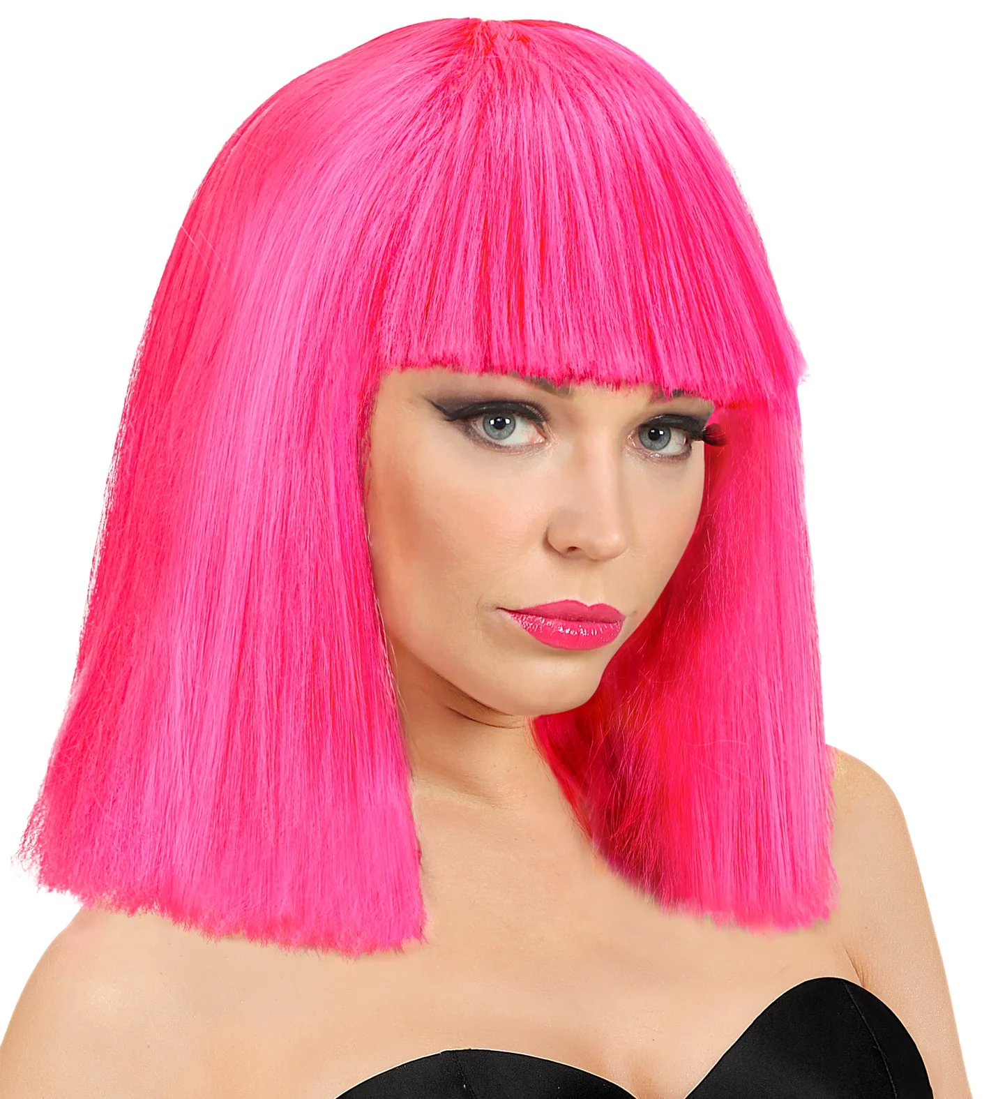 Neon roze showgirl pruik - Image 2