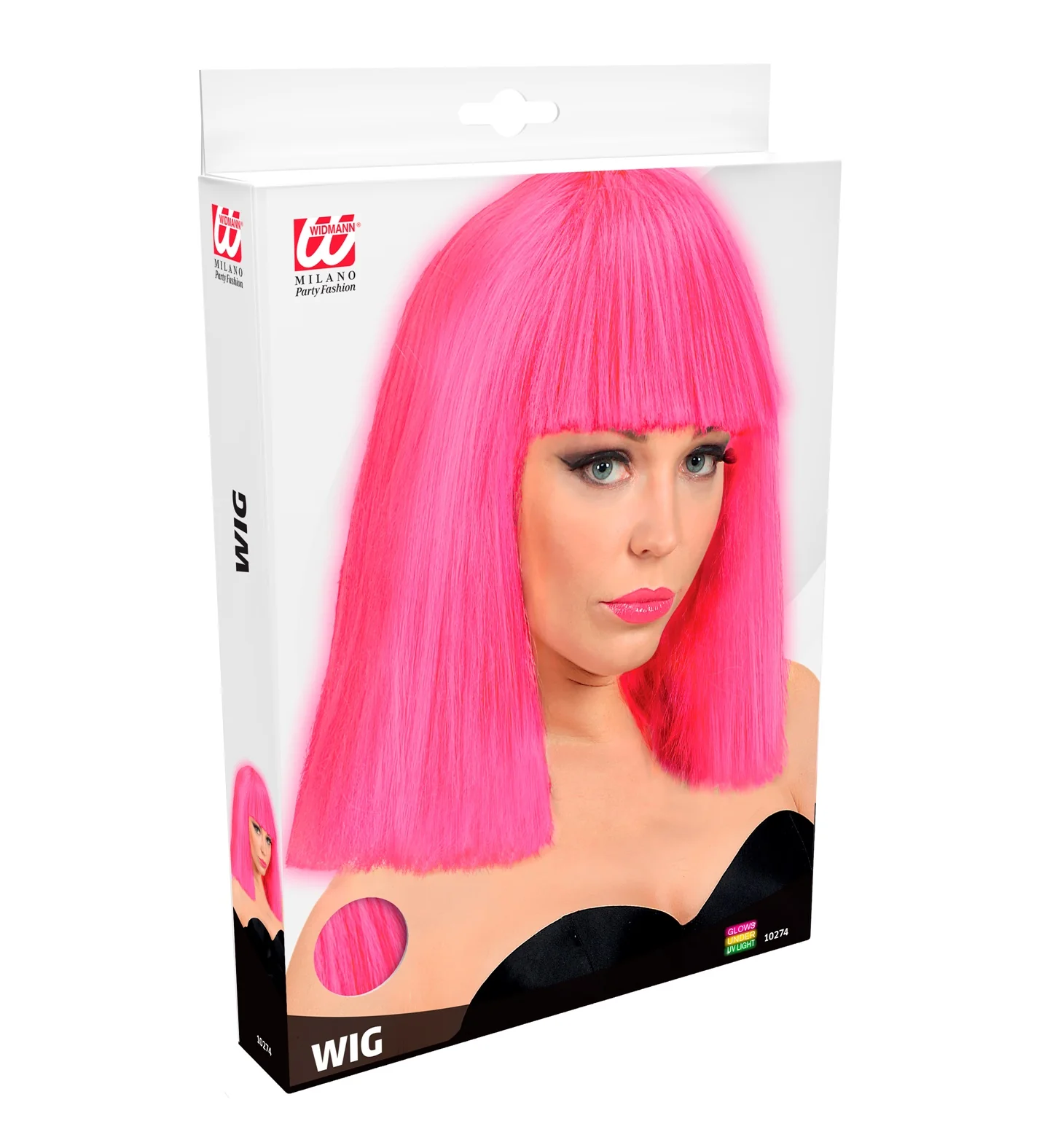 Neon roze showgirl pruik - Image 4