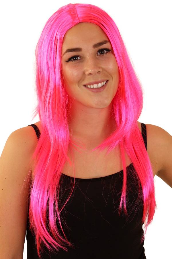 Roze Pruik  lang haar