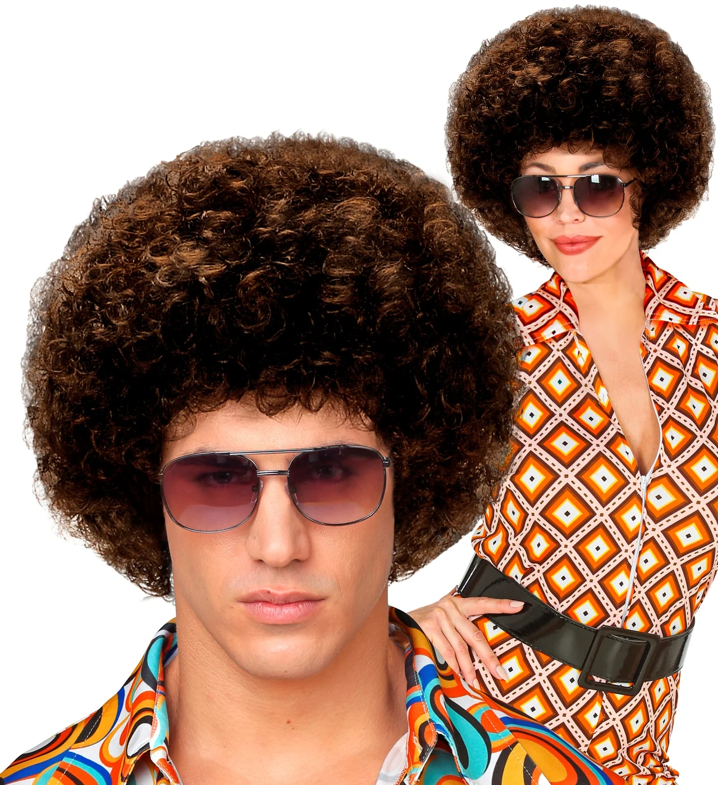 pruik unisex bruin - Image 4