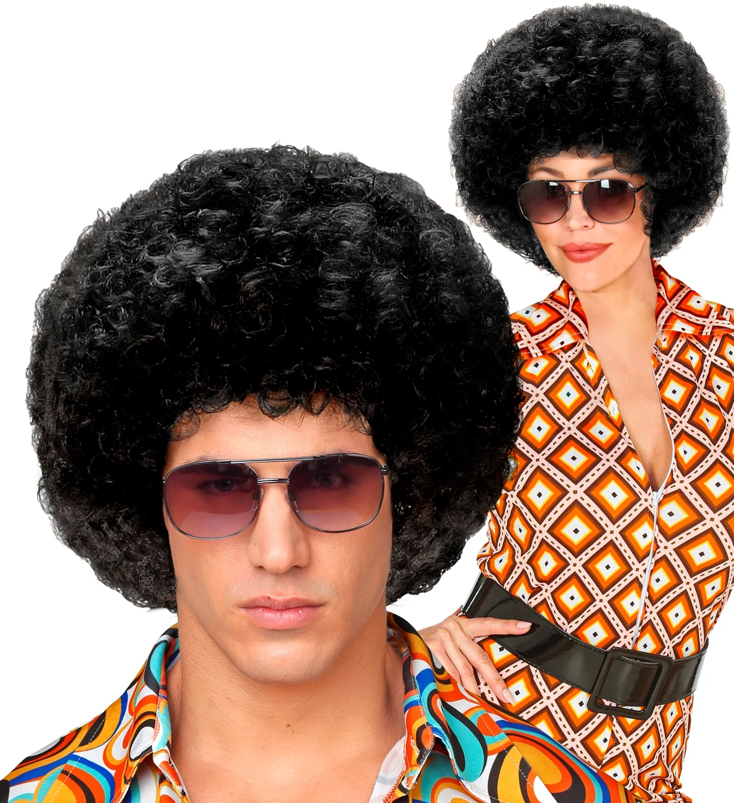 pruik Afro unisex zwart - Image 4