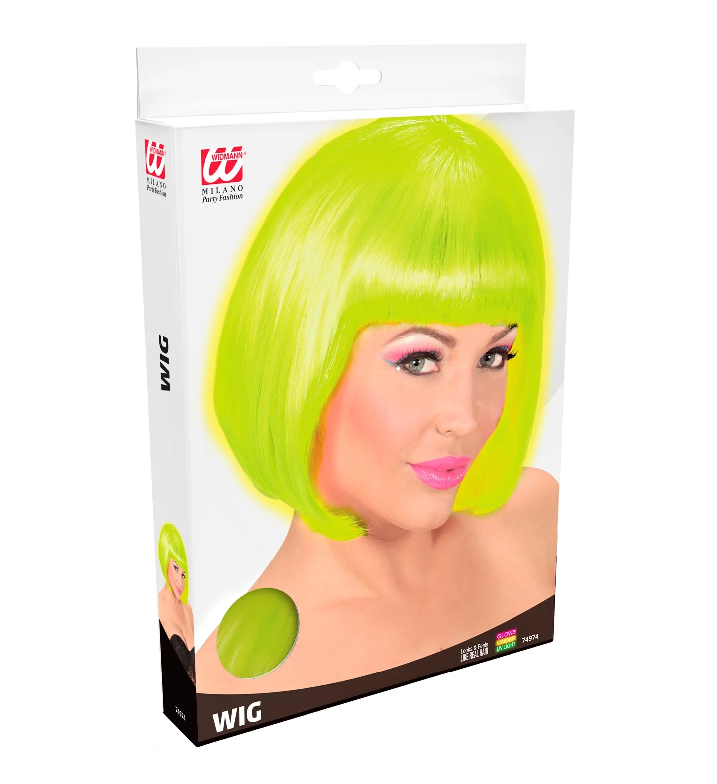Pruik, Valentina Neon, Geel - Image 4