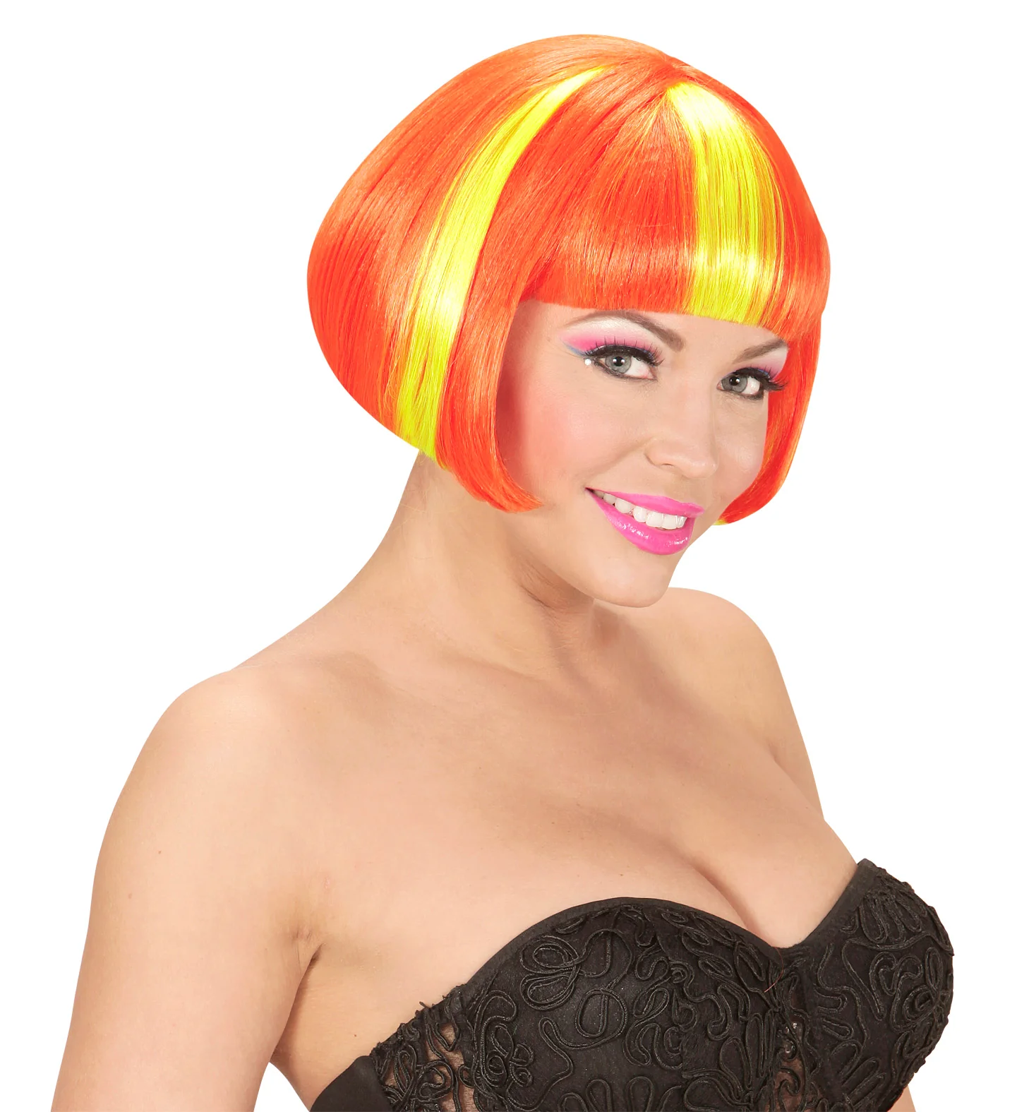 Pruik, Valentina Neon Geel/Oranje - Image 3