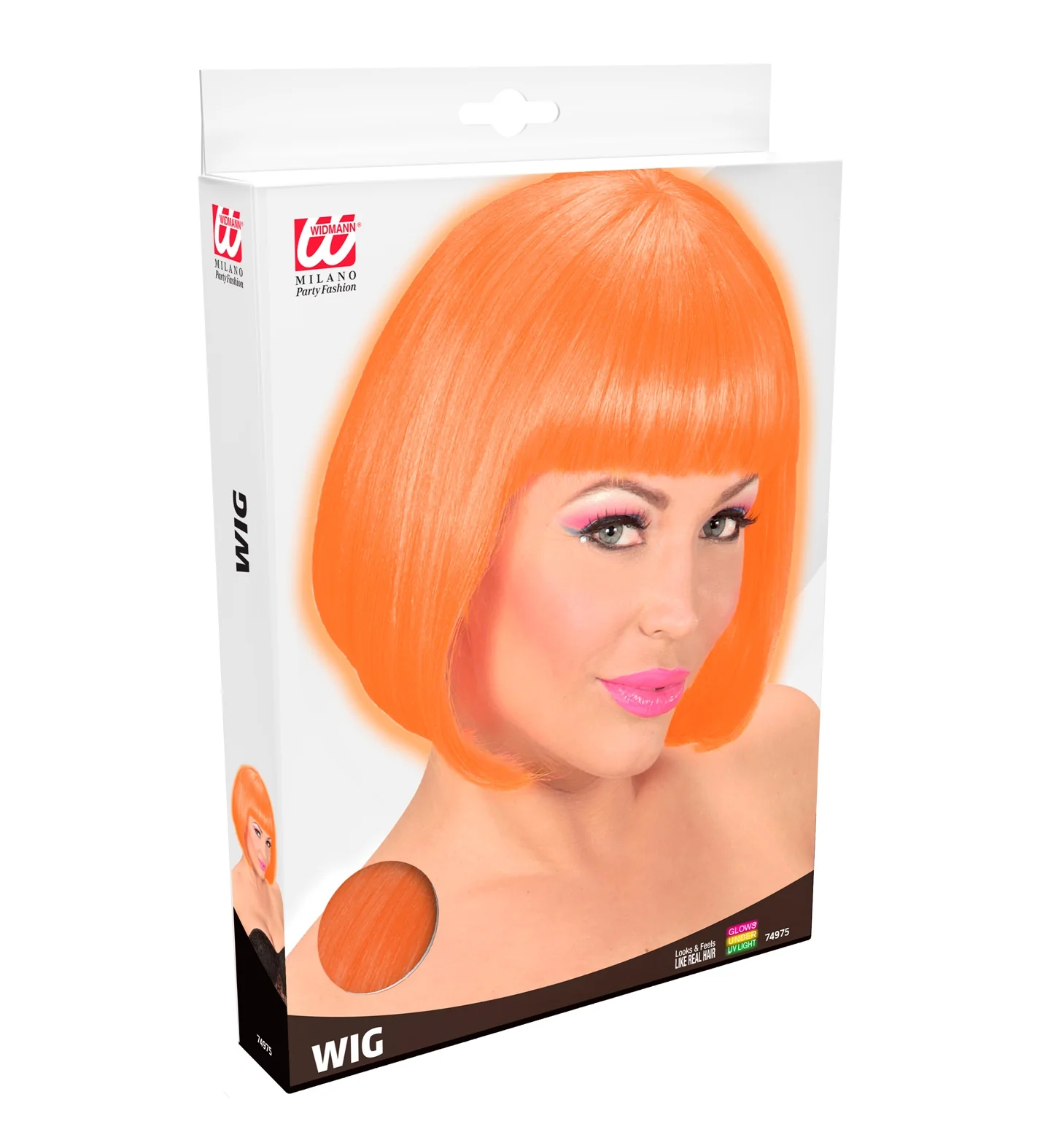 Pruik, Valentina Neon, Oranje - Image 4