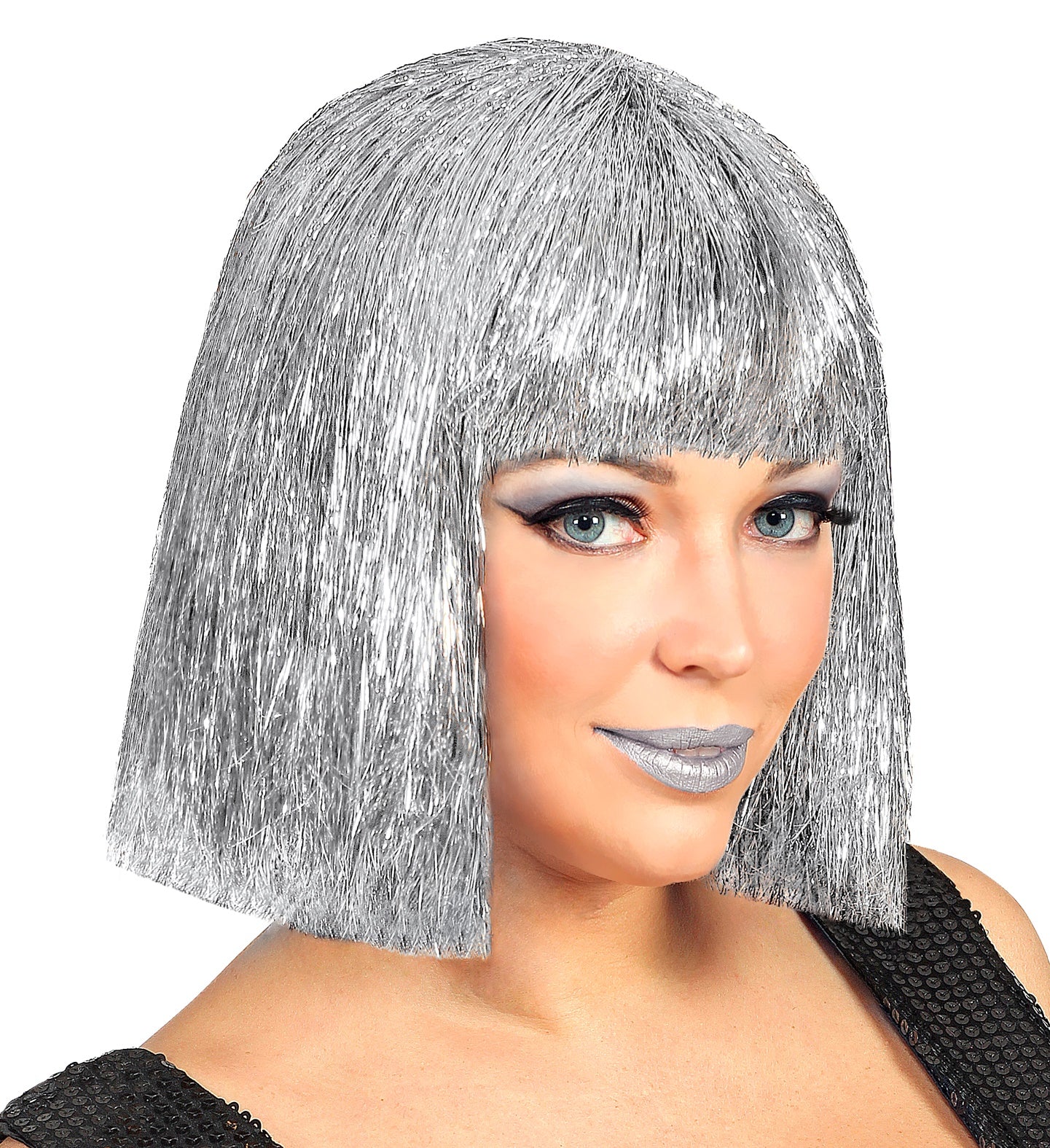 Glitterpruik zilver Vegas - Image 3