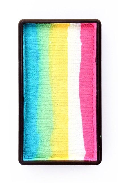 Splitcake turquoise-groen-geel-wit-roze 28gram