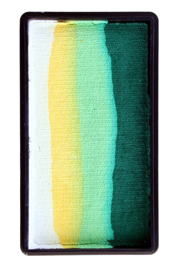 Splitcake wit-geel-lime-donker groen 28gram