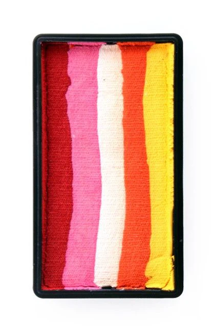 Splitcake rood-roze-wit-oranje-geel 28gram