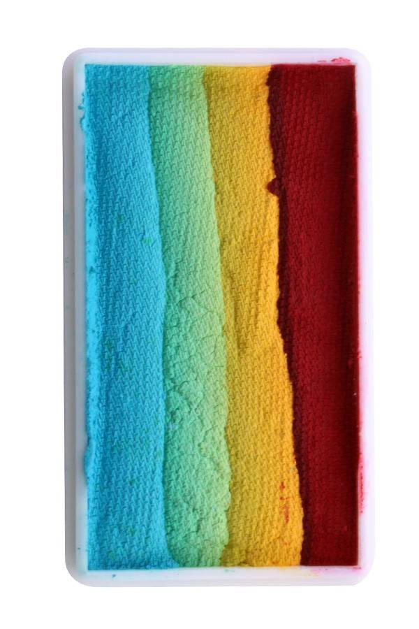 Splitcake rood-geel-pastel groen-pastel blauw 28gram