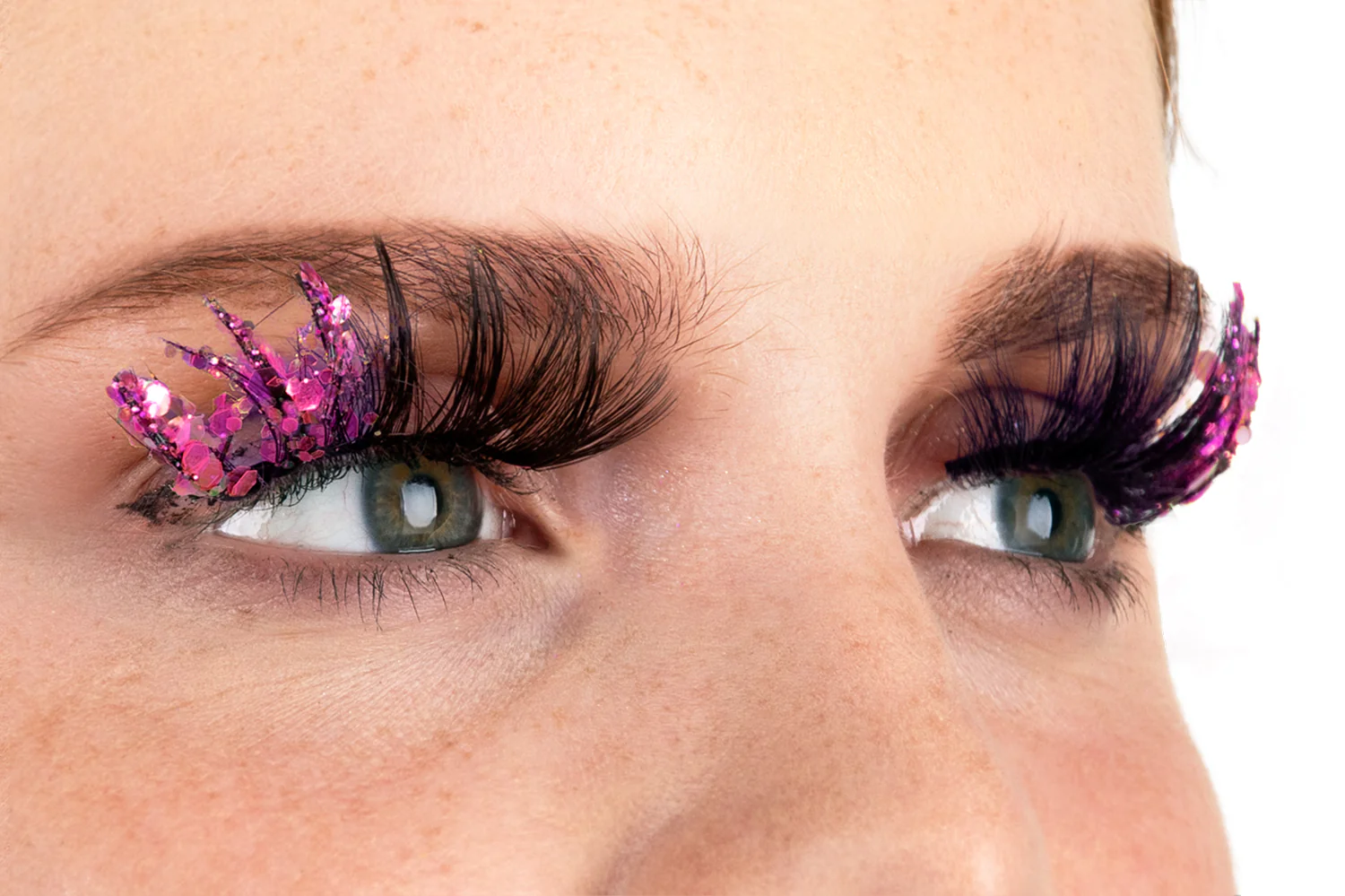 PXP fluorescerende glitter wimpers roze