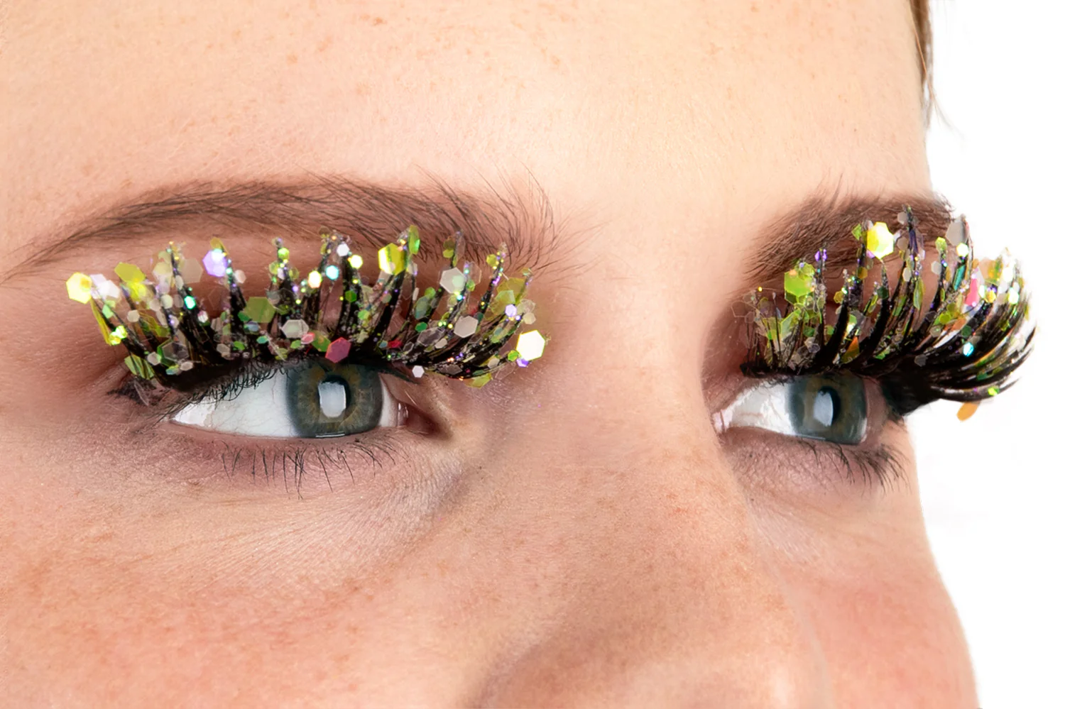 PXP lichtgevend glitter wimpers limoen