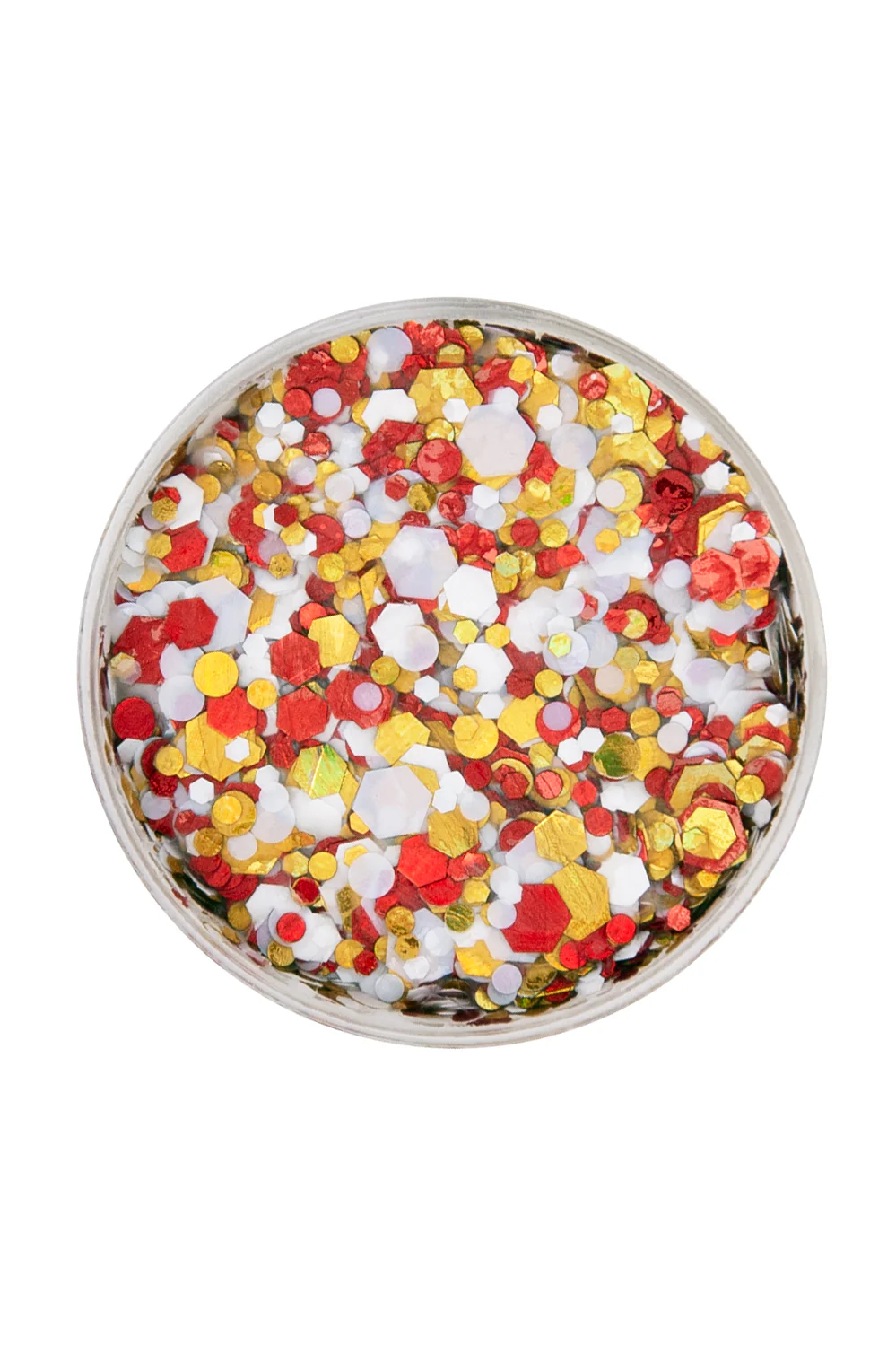 PXP Pressed chunky glitter creme groot rood wit geel 40 ml - Image 2