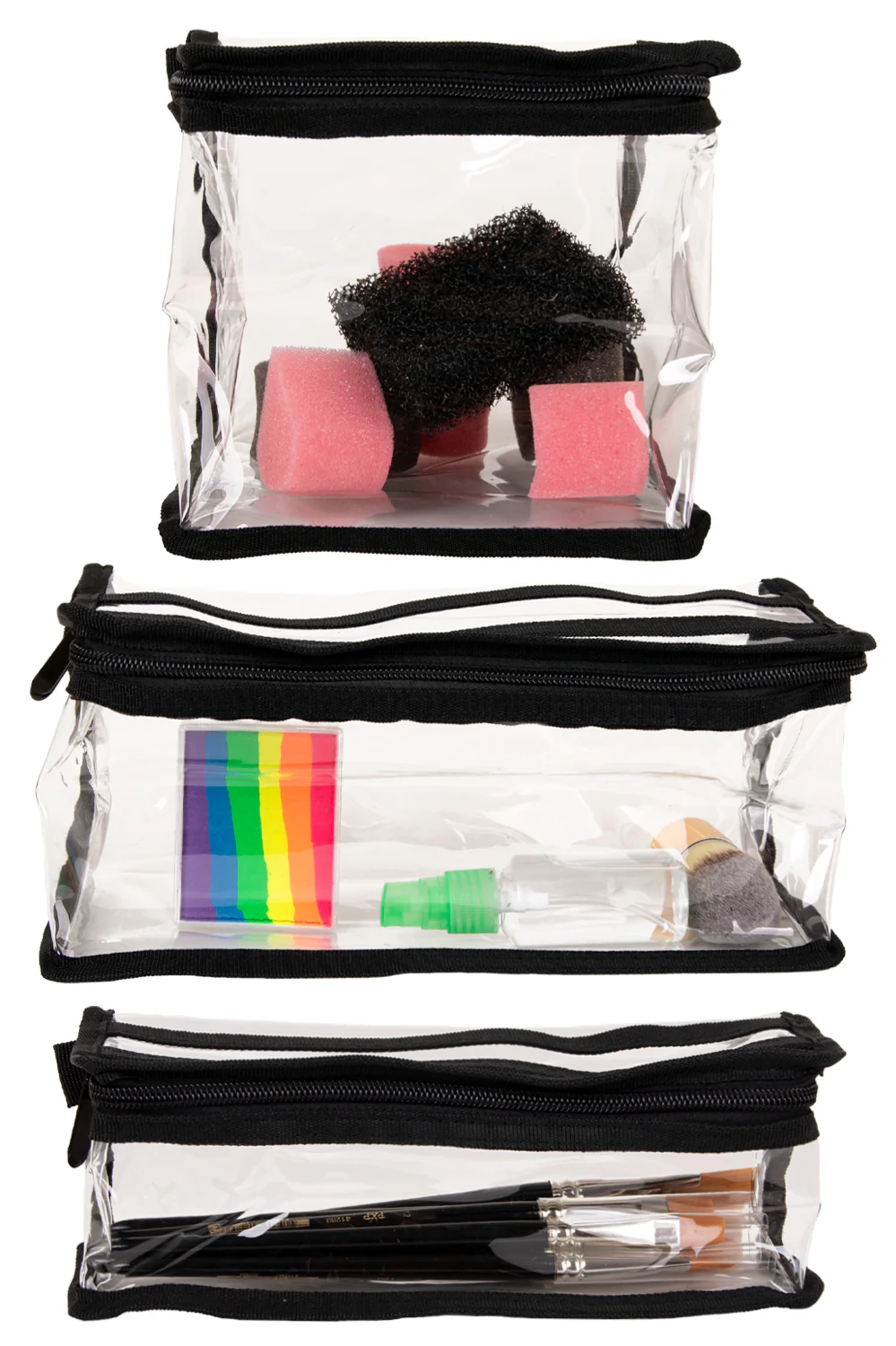 PXP pvc make-up tasjes per 3